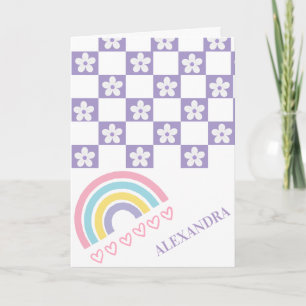 Personalised Lavender Pastel Rainbow Greeting card