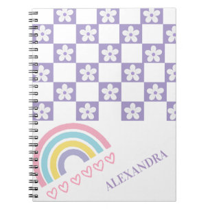 Personalised Lavender Pastel Rainbow Notebook