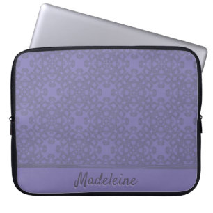 Personalised lavender pattern laptop sleeve