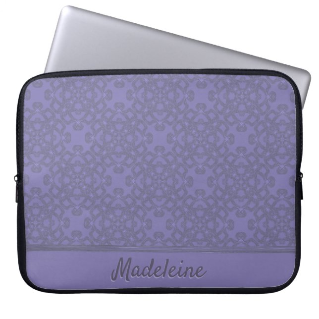 Personalised lavender pattern laptop sleeve (Front)