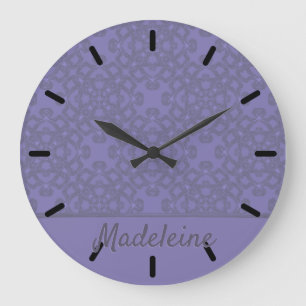 Personalised lavender pattern large clock