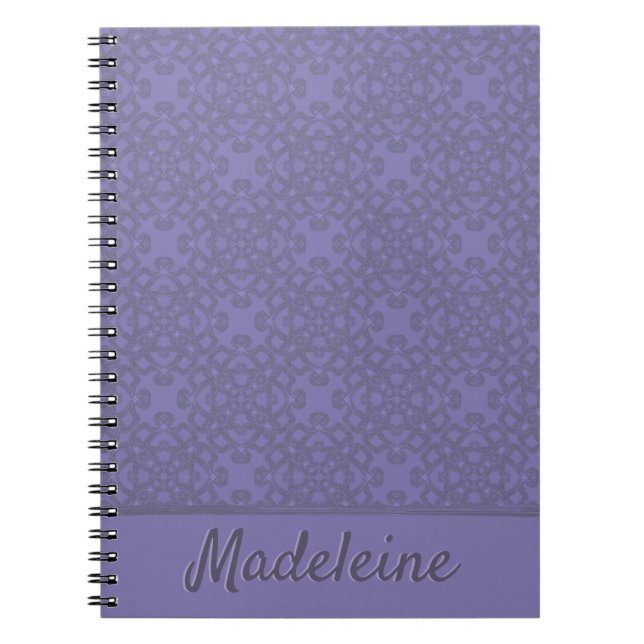 Personalised lavender pattern notebook (Front)