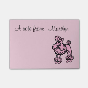 Personalised Lavender Poodle Post It Notes