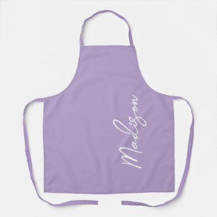 Personalised Lavender Purple Modern Script Womens Apron