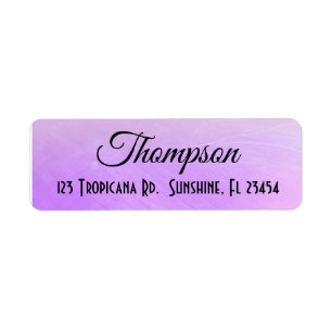 Personalised Lavender Purple Return Address Label