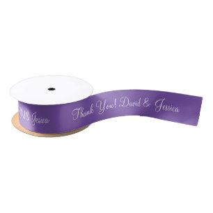 Personalised lavender purple wedding favour ribbon satin ribbon