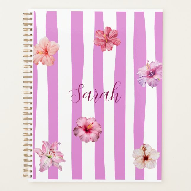 Personalised Lavender Watercolor Floral notebook Planner (Front)
