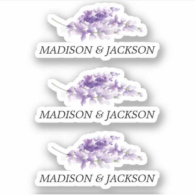 Personalised Lavender Watercolor Wedding (Front)