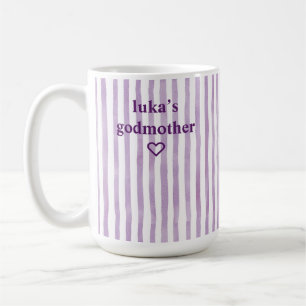 Personalised LavenderStriped Godmother Coffee Mug
