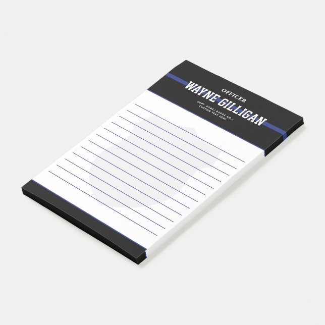 Personalised Law Enforcement Police Officer Post-it Notes (Angled)