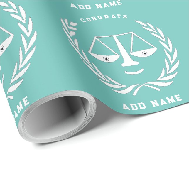Personalised Law School Grad Gift Wrapping Paper (Roll Corner)
