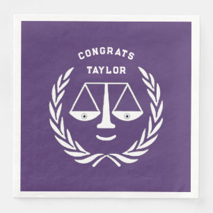 Personalised Law School Grad Party Napkin