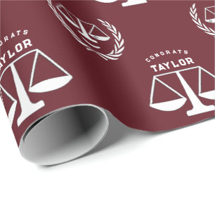 Personalised Law School Graduation Gift Wrapping Paper