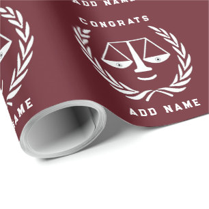 Personalised Law School Graduation Gift Wrapping Paper