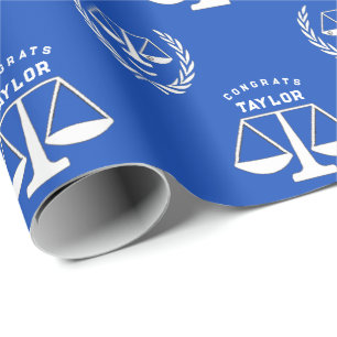Personalised Law School Graduation Gift Wrapping Paper
