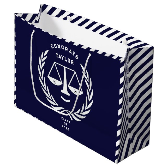 Personalised Law School Graduation Large Gift Bag (Front Angled)