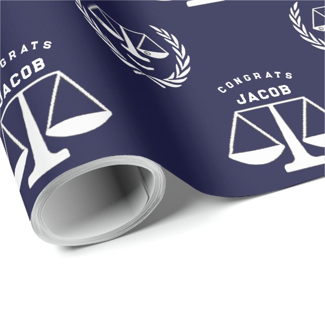 Personalised Law School Graduation Wrapping Paper (Roll Corner)