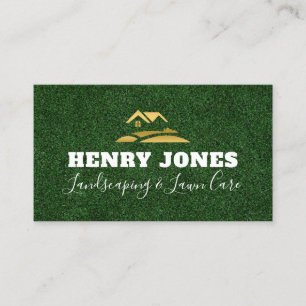 personalised lawn care and landscaping business card