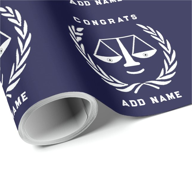 Personalised Lawyer Law School Gift Wrapping Paper (Roll Corner)