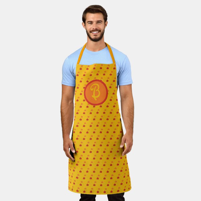 Personalised Leaf/halloween/Autumn   Apron (Worn)