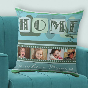 Personalised Leafy Green Photo Pillow