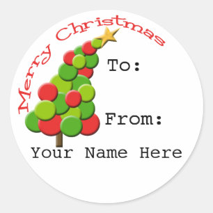Personalised Leaning Tree Gift Tag Stickers
