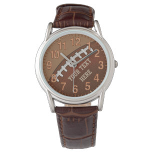 Personalised Leather Football Watches
