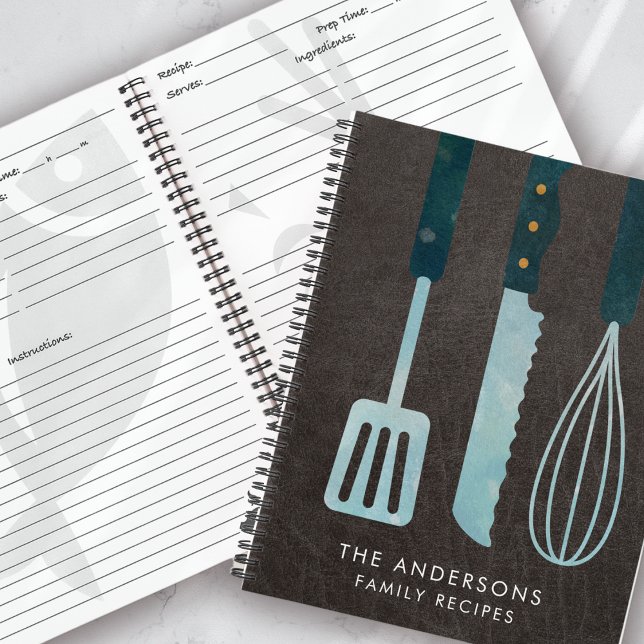 Personalised Leather Kitchen Utensils Recipe Book (Creator Uploaded)