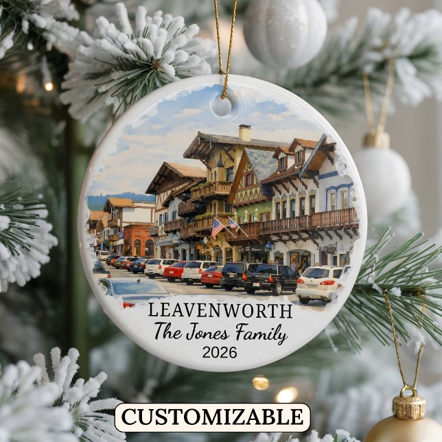 Personalised Leavenworth Ornament, Washington Ceramic Tree Decoration (Creator Uploaded)