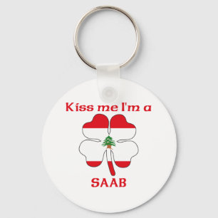 Personalised Lebanese Kiss Me I'm Saab Key Ring
