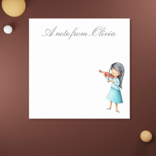 Personalised Left Handed Violinist Performer Post-it Notes