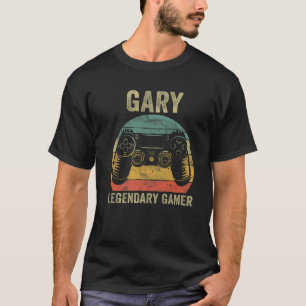 Personalised Legendary Gamer Gary Name Video Gamer T-Shirt