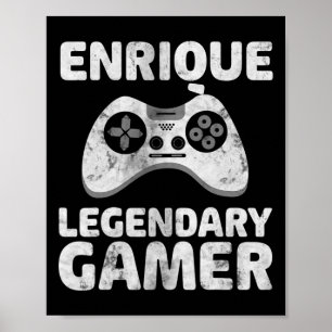 Personalised Legendary Gamer Shirt Enrique Name Vi Poster