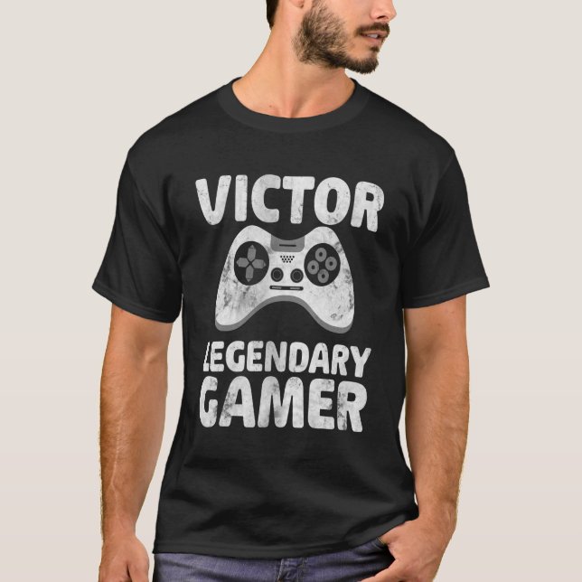 Personalised Legendary Gamer Shirt Victor Name Vid (Front)