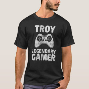 Personalised Legendary Gamer Troy Name Video Game T-Shirt