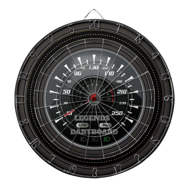 Personalised Legends Dartboard Speedometer Edition (Front)