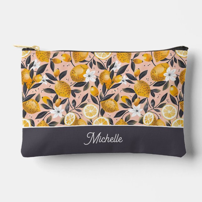 Personalised Lemon Accessory Pouch (Front)