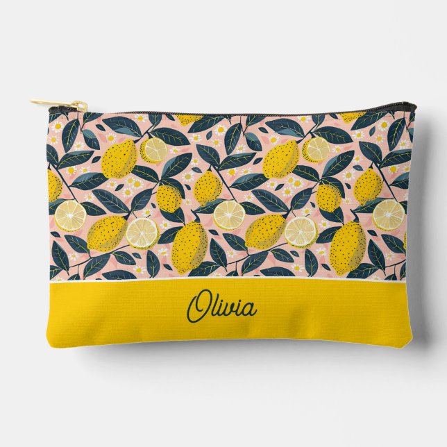 Personalised Lemon Accessory Pouch (Front)