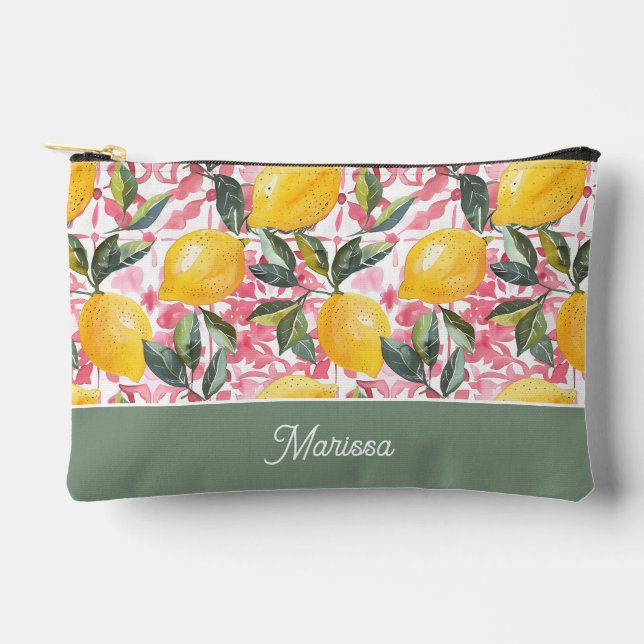 Personalised Lemon Accessory Pouch (Front)