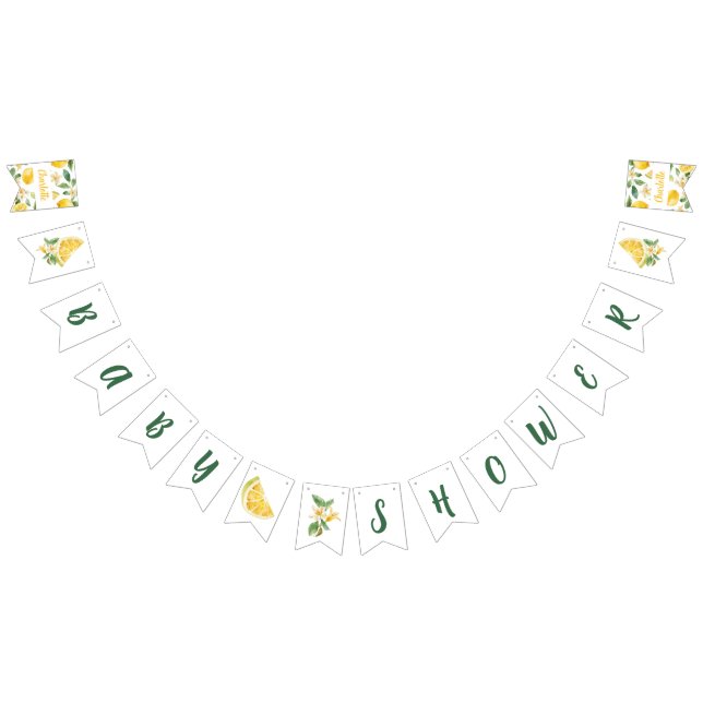 Personalised Lemon Baby Shower  Bunting (All)