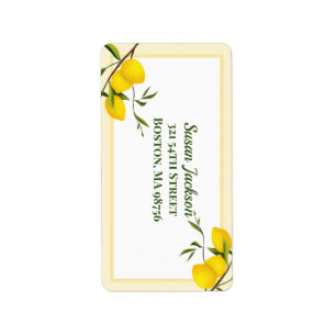 Personalised Lemon Citrus Botanical Label