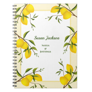 Personalised Lemon Citrus Botanical Notebook