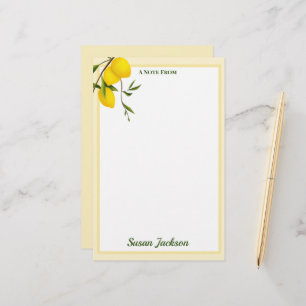 Personalised Lemon Citrus Botanical  Stationery
