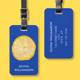 Personalised Lemon Citrus Fruit Luggage Tag