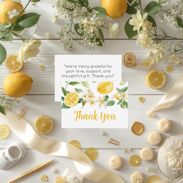 Personalised Lemon Citrus Thank You Card (Creator Uploaded)