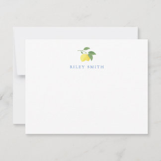Personalised Lemon Flat Note Card