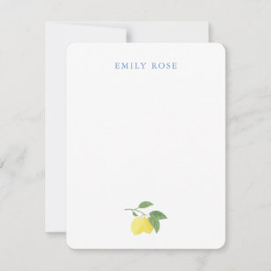 Personalised Lemon Flat Note Card