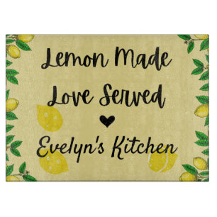 Personalised Lemon Glass Cutting Board