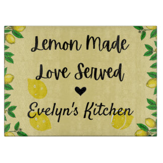 Personalised Lemon Glass Cutting Board