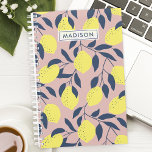 Personalised Lemon & Leaf Planner<br><div class="desc">Add a touch of whimsy to your planning routine with this personalised planner featuring a delightful lemon and leaf pattern in vibrant pink and navy hues. The playful design sparks creativity while the customisable name option adds a personal touch. This planner is perfect for the vibrant individual who appreciates both...</div>